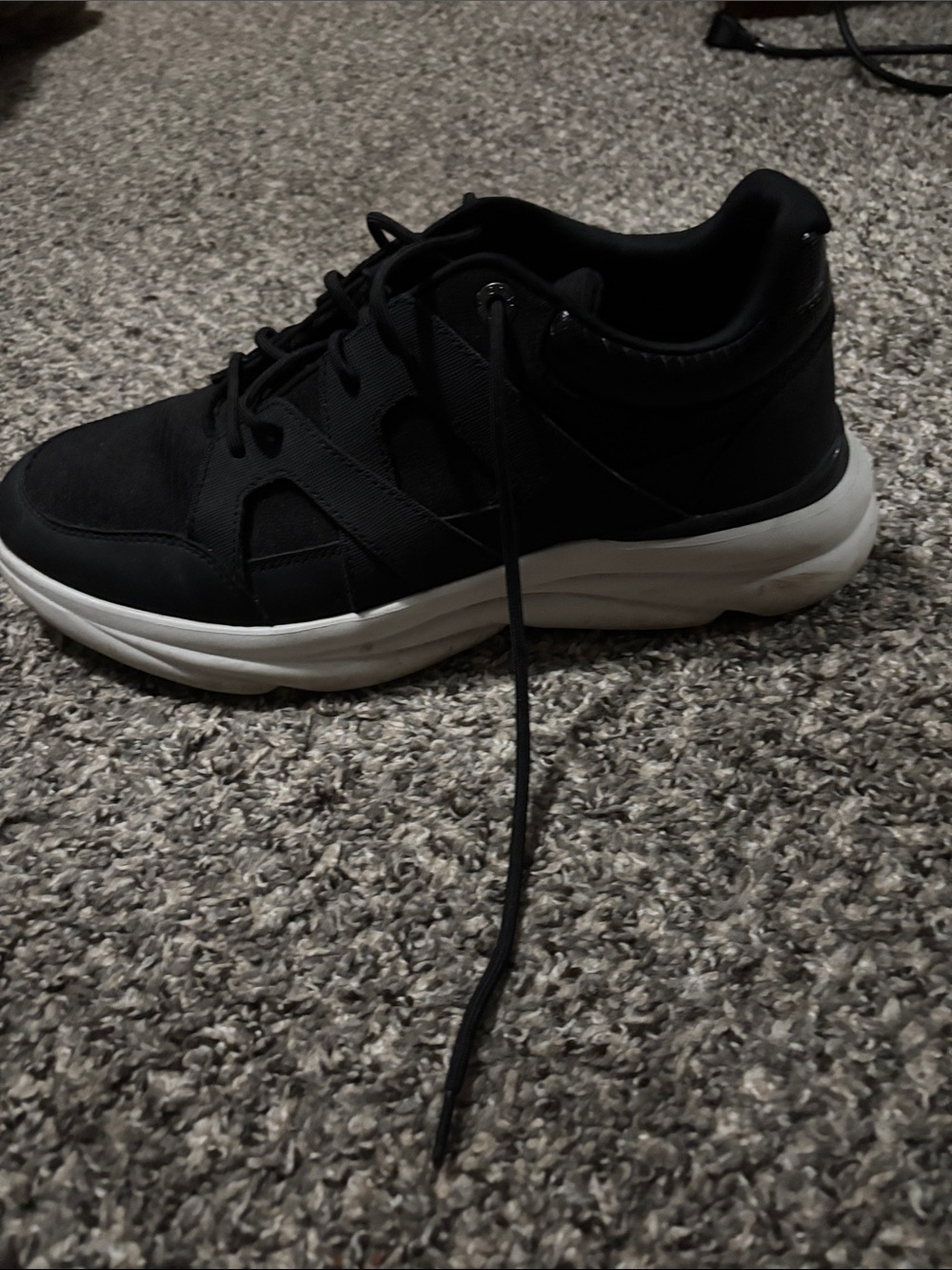 Aldo Men's Black Athletic Sneaker with White Sole